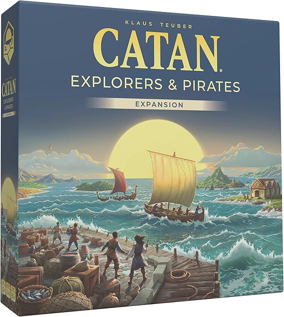 CATAN Explorers & Pirates Board Game Expansion 6th Edition Embark on a new adventure strategy game for kids and adults, Ages 12+ 3-4 players, 90 minute playtime by Catan Studio