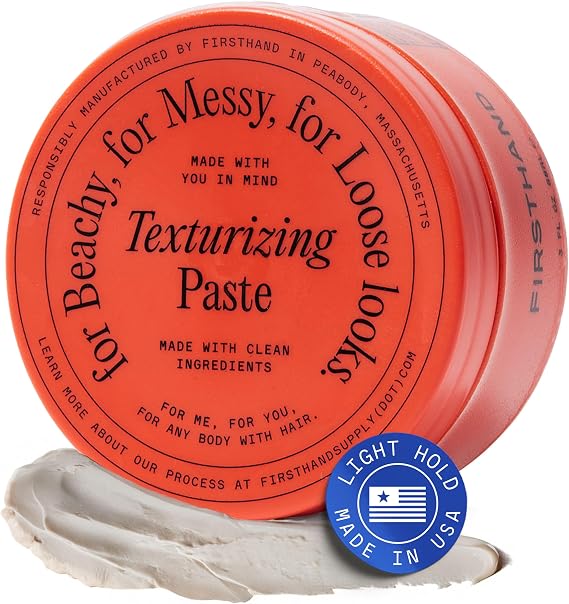 Firsthand Supply Texturizing Paste - Clean & Non-toxic Hair Care Ingredients - For Textured, Messy & Relaxed Hair Styles - 3oz (88ml)