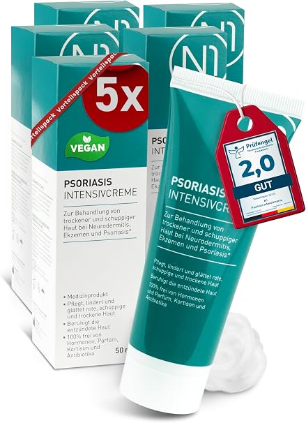 N1 Psoriasis Intensive Cream 250 ml - Quick Aid Against Strong Itching - Effective Against Psoriasis Eczema & Eczema - Soothes and Relieves Red Flaky Inflamed & Dry Skin
