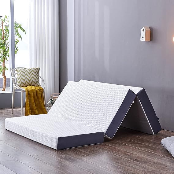 Inofia Folding Mattress,Memory Foam Foldable Mattress, Guest Folding Mattress with Washable Cover,Foldable in Three,Bed in a Box,100-Night Home Trial (15cmMattress, Double(135x190x15cm))