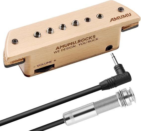 AMUMU SP60BCF Magnetic Passive Soundhole Humbucker Pickup for Acoustic Guitars