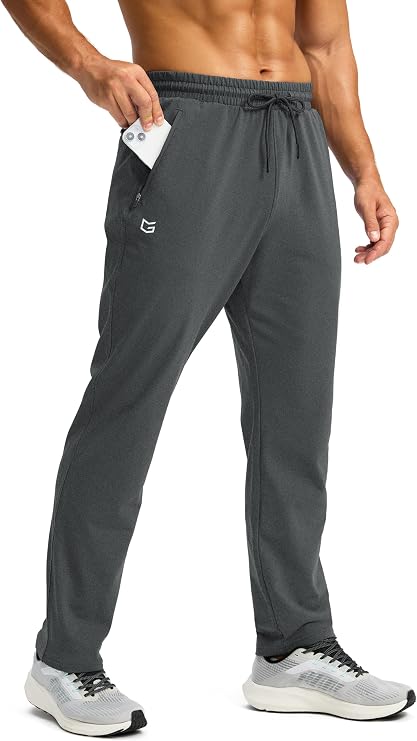 G Gradual Men's Fleece Lined Winter Pants with 3 Zipper Pockets