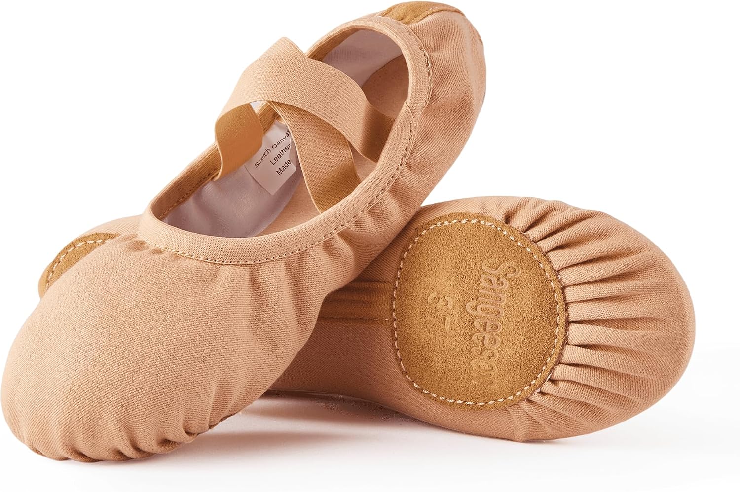 SANGEESON Womens Ballet Shoes Stretch Canvas Dance Slippers