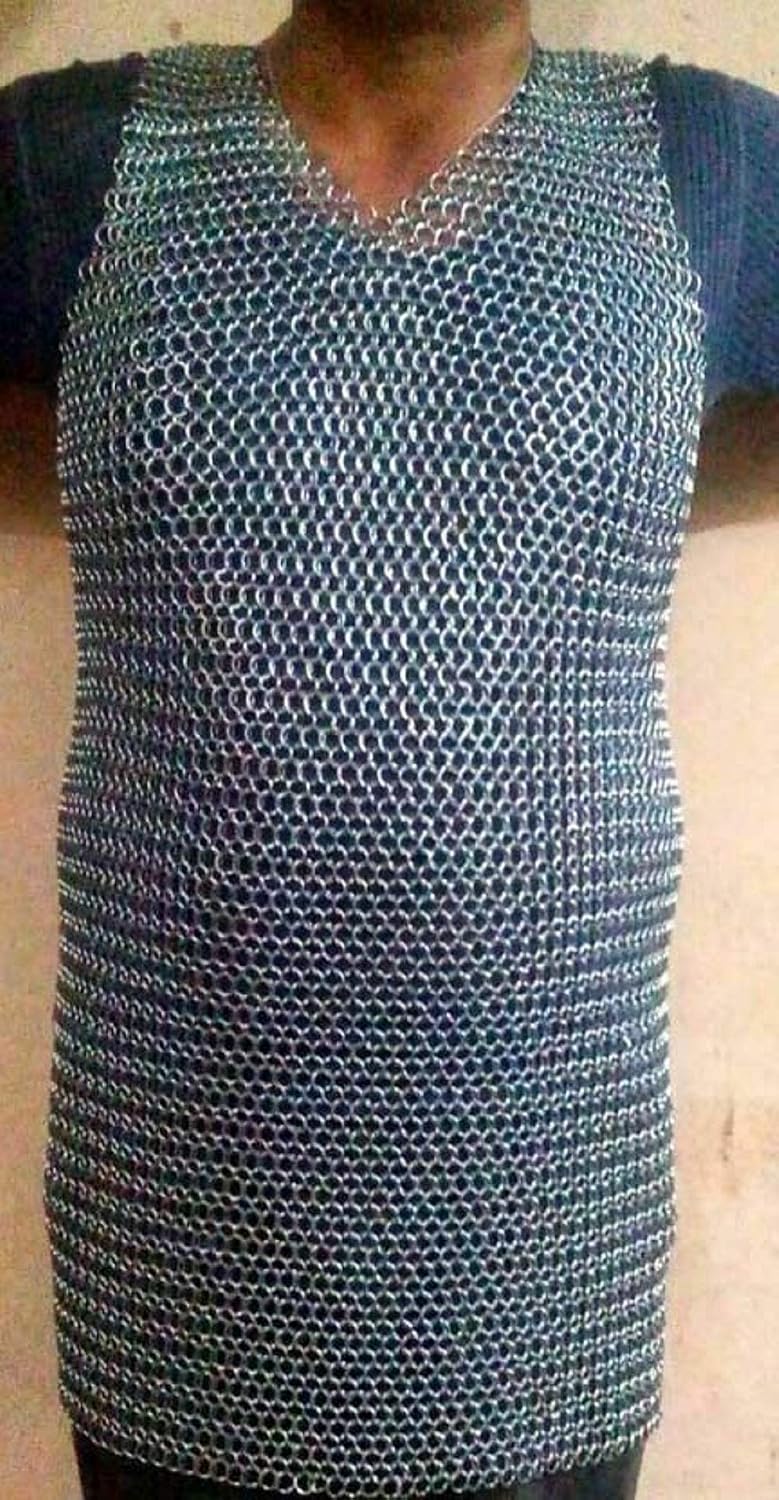 Medievalcrafts Aluminium Chain Mail Shirt Medieval Aluminum Sleeveless Chainmail Haubergeon