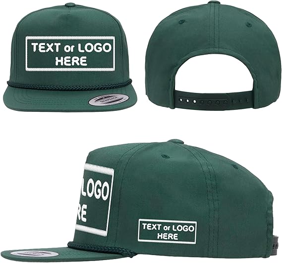 Custom Cap, Personalized Golf Style Baseball Hat with Rope, Embroidery or Print, Customized Hats with Logo or Text