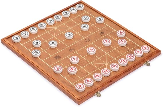 Folding Beechwood Veneer Chinese Chess Xiangqi Set