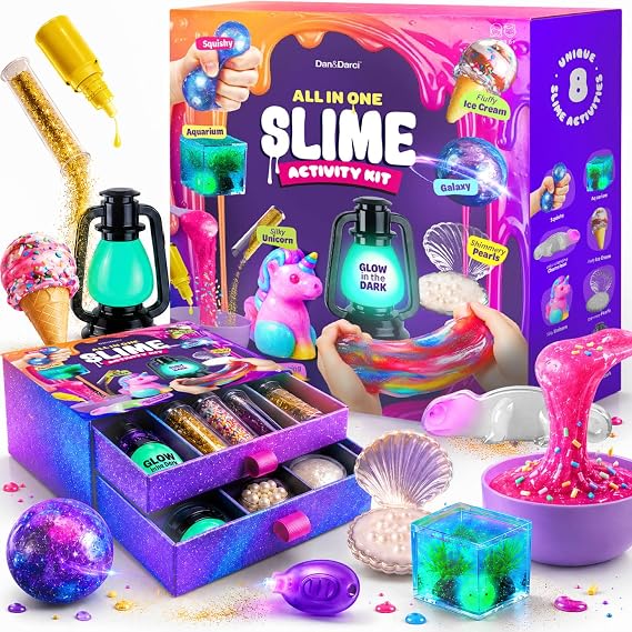 Slime Kit for Girls Ages 8-12 - All-in-One DIY Slime Making Kit - Kids Gift | Galaxy Unicorn Glow-in-the-Dark Slime Set - Birthday Gift for Tween Girls 8 9 10 11 12 - STEM Fun for Kids