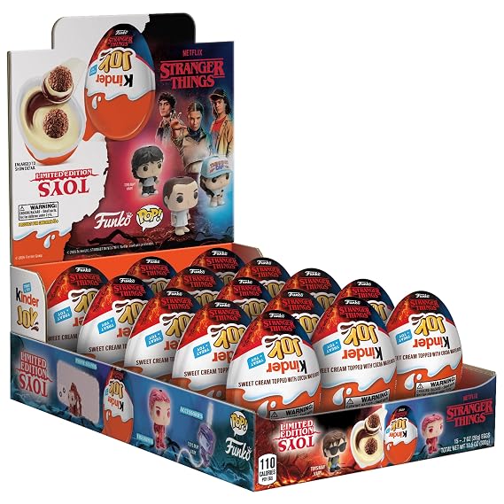 Kinder Joy Chocolate Eggs with Surprise Toy Inside, Limited Edition Stranger Things, 15 Count