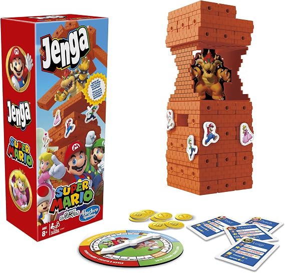Hasbro Jenga: Super Mario Edition Game | Block Stacking Tower Game | Back to School Gifts for Kids | Classroom Board Games | Ages 8+