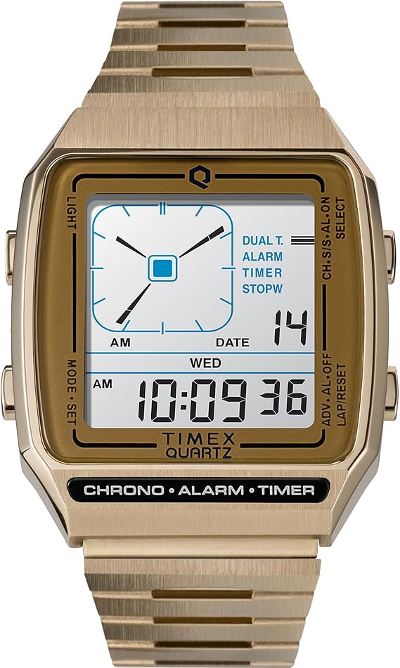 Timex 32.5mm Q LCA Timex Reissue Digital LCA Stainless Steel Gold/Digital/Gold One Size