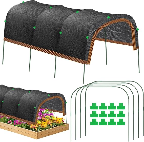79"x40" Upgraded Garden Shade Kit, 75% Garden Shade Cloth with 11mm Hoops