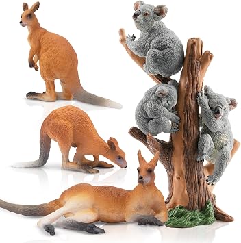 Toymany 6PCS Bear Figurines, Realistic Forest Animals Bear Family Figures Toy Set Includes Brown Bears Black Bears and Cubs, Education Toy Birthday for Kids Toddlers