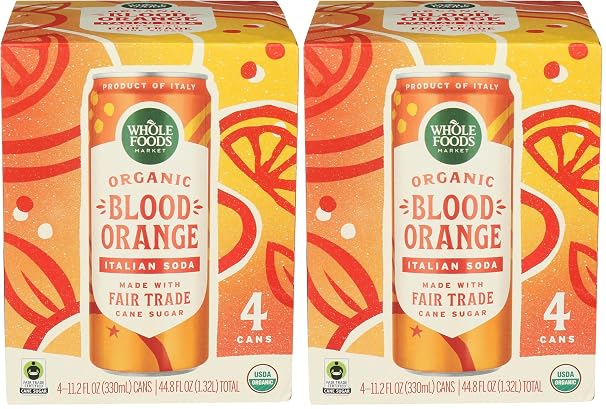 Whole Foods Market Blood Orange Italian Soda, 11.2 Fl Oz, 8 Pack