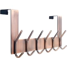 WEBI Over The Door Hook for Hanging,Over The Door Towel Rack,Over Door Hanger Coat Rack for Hanging Clothes,Towels,Hats,Coats,Behind Back of Bathroom,Antique Copper