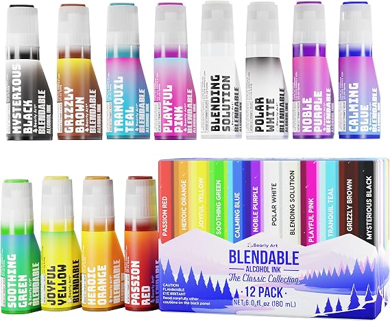 Bearly Art Alcohol Ink Classic Collection Rainbow Set 0.5 fl oz Each