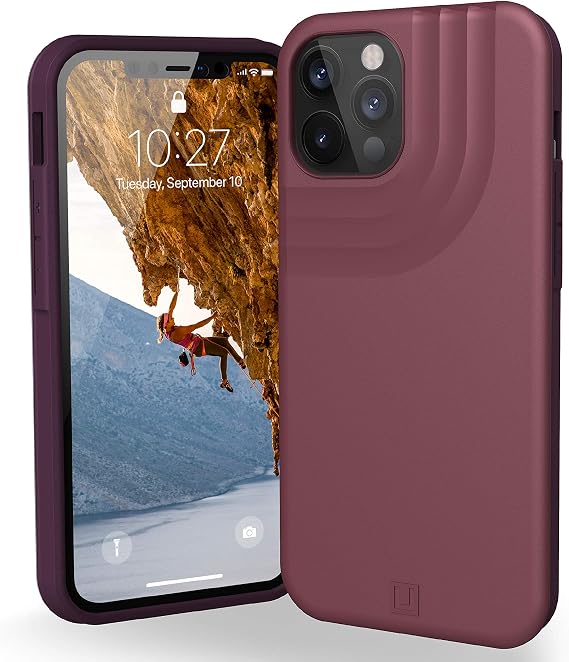 URBAN ARMOR GEAR [U] by UAG Designed for iPhone 12 Pro Max Case [6.7-inch Screen] Anchor Shock Absorbing Slim Fit Sleek Stylish Protective Phone Cover, Matte Aubergine