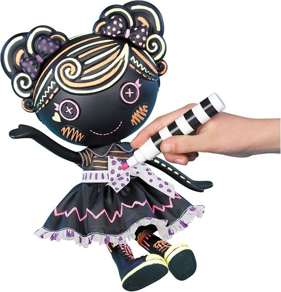 Lalaloopsy Color Me Trace E. Doodles Doll - Creative Chalkboard Erasable Drawing Doll, Includes Markers - 13 x 6 x 15 Inches