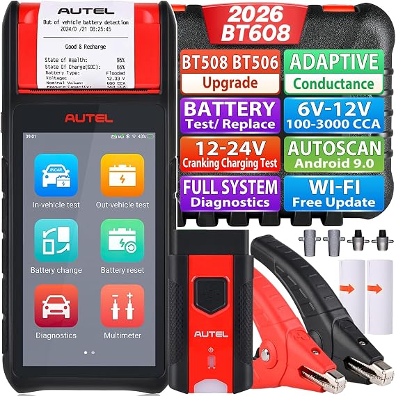 Autel MaxiBAS BT608 (E) Car Battery Tester with All Systems Diagnostics