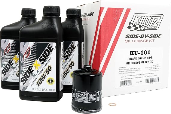Klotz 10W-50 Oil Change Kit for PolarisTM Side X Side (KU-101)