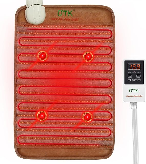 UTK Far Infrared Weighted Heating Pad for Back, Waist & Abdomen, 16" x 24"