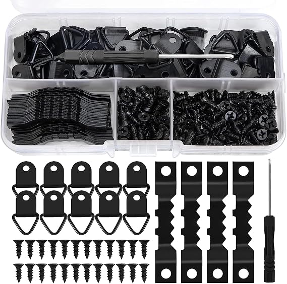 251pcs Picture Frame Hooks Kit, Sawtooth Picture Hangers D Ring