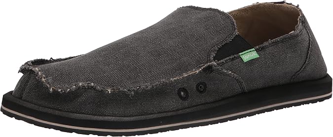 Sanuk Men's Vagabond Slip On, Charcoal, 10 M US, charcoal