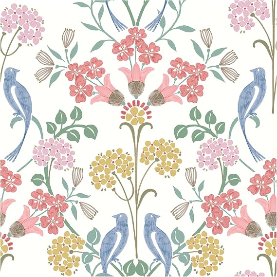 NuWallpaper Pink Meadow Song Peel and Stick Wallpaper, NUS6094