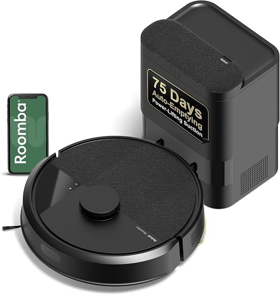 iRobot Roomba 105 Vac Robot Vacuum with AutoEmpty Dock - Self-Empties for 75 Days, Easy to use, Intense Power-Lifting Suction, LiDAR Navigation, Multi-Surface Cleaning, Cleans in Neat Rows