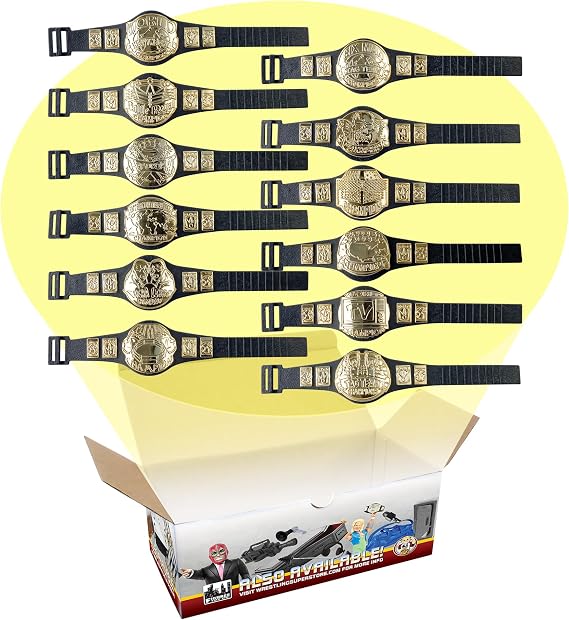 Set of 12 Wrestling Figure Championship Belts for Wrestling Figures [Series 1]