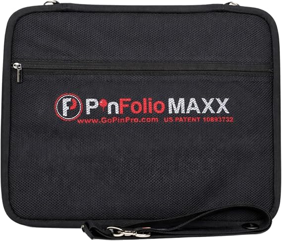 PinFolio Maxx Pin Display Storage Book Slim Pin Book for Disney Pins & Enamel Pins | Holds 120 1" Pins (Black)