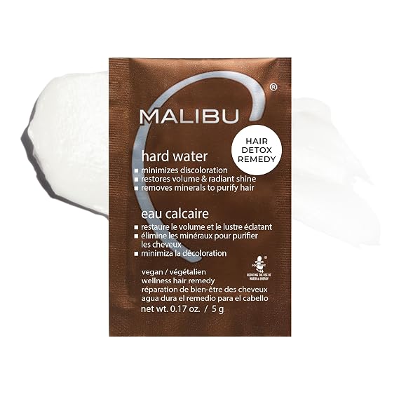Malibu C Hard Water Wellness Hair Remedy - Removes Hard Water Deposits & Impurities + Restores Volume and Radiant Shine with Vitamin C Complex (1 Packet)