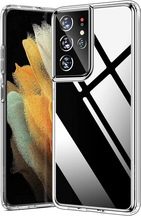 Compatible with Samsung Galaxy S21 Ultra Case, Premium Ultra Slim Clear Cover for S21 Ultra, with Anti-Scratch Shock-Proof Soft TPU, Transparent 6.8 Inches