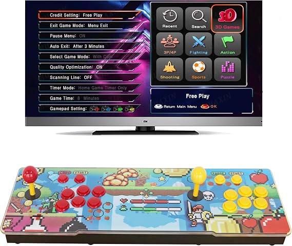 26800 in 1 Box Retro Arcade Game Console, Support 1280X720 Video Game Machine for PC Projector 4K TV 4 Player 3D Game, Search Save Delete Function, Favorite List (26800)
