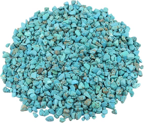 rockcloud 1 lb Howlite Turquoise Small Tumbled Chips Crushed Stone Healing Reiki Crystal Jewelry Making Home Decoration