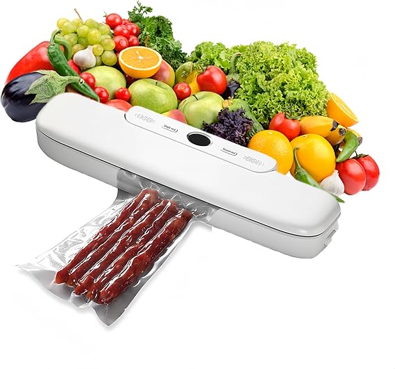 Compact Vacuum Sealer 60kPa - Leak-Proof for Wet & Dry Foods, Sous Vide & Meal Prep (110V)