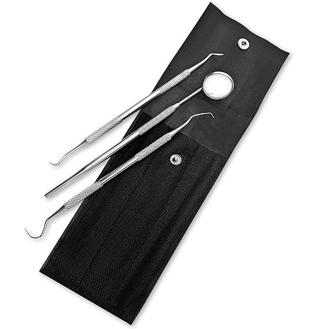 Advanced Oral Hygiene Kit - Stainless Steel Dental Scraper, Anti-Fog Mouth Mirror, Tartar Removal, 3-piece Set