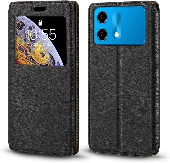 Window Leather Case for HMD Vibe 2 5G - Black