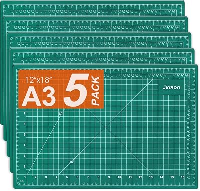 5 Pack Self Healing Sewing Mat, JIARON 12 x 18 Cutting Mats for Crafts, Double Sided 5 Layers Craft Cutting Mat for Sewing, Crafts, Scrapbooking Mat.