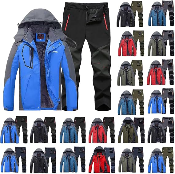 Buddhi Men 2023 Ski Jacket and Pant Set Fall Winter Warm Waterproof Windproof Hooded Snow Coat 2 Pieces Snowboarding Snowsuit
