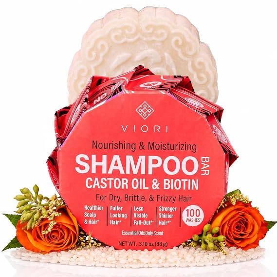 Viori Chamomile Rose Soothing Shampoo Bar - Essential Oil, Rice Water