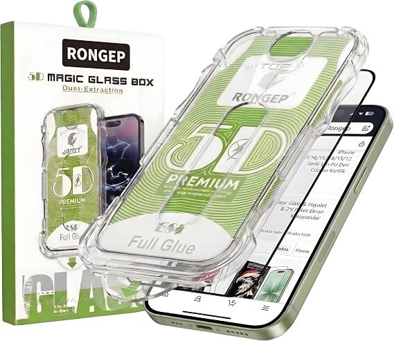 Rongep [Kolay-Kurulum] Apple iPhone 17 için Ekran Koruyucu Darbe ve Çiziklere Dayanıklı iPhone 17 Ekranı Netlik ve Dokunmatiği Etkilemeyen Otomatik Toz Toplayan Hizalama Aparatlı 17 Ekran Koruyucu