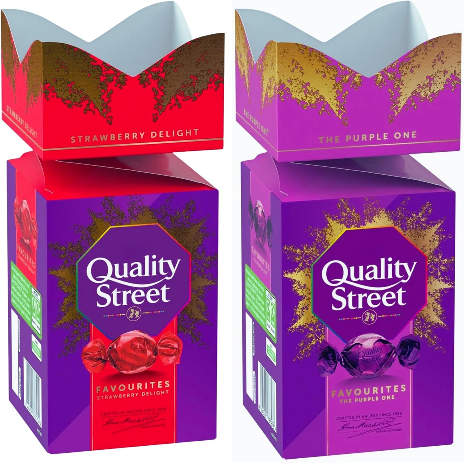 Quality Street Strawberry Creams Delights 290g & The Purple One 252g 2 Pack Mixed Bundle