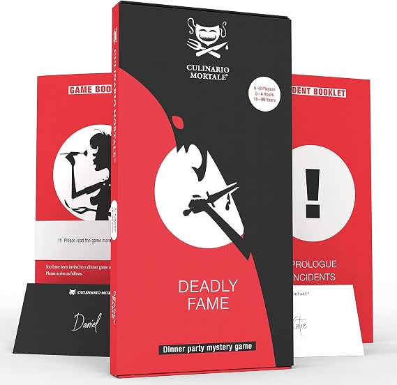 Culinario Mortale Deadly Fame - A Modern Murder Mystery Dinner Party Game for 5-8 Players
