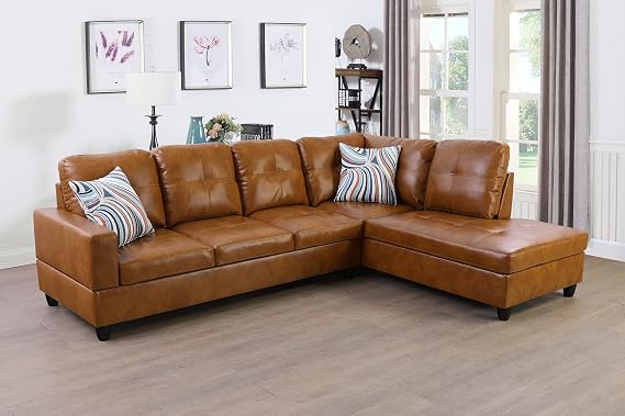 Beverly Fine Funiture SHPO9517B-2PC Sectional Sofa Set Ginger
