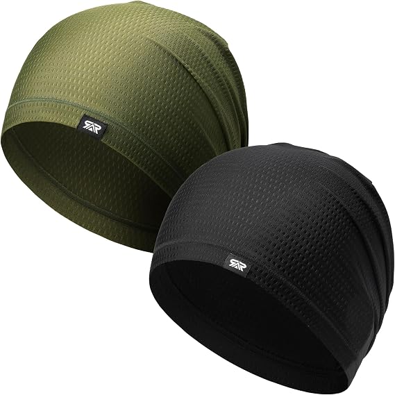 2-Pack Cooling Mesh Skull Cap Helmet Liner Running Cycling Work Men Women | 3D Mesh, Breathable, Moisture Wicking, UV Protection; Helmet Liner, Sleep Beanie, Hard Hat, Running, Under Helmet