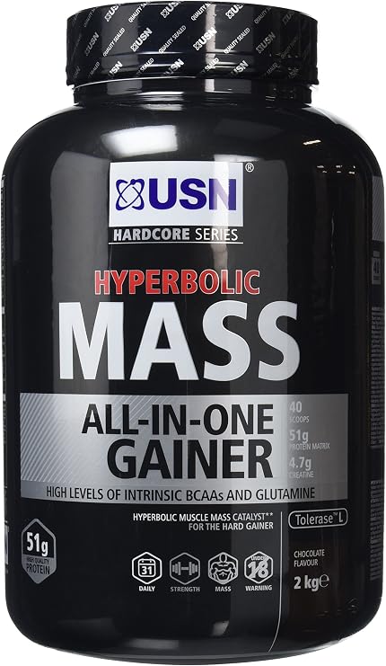 USN Hyperbolic Mass All-In-One Gainer Shake Powder, Chocolate, 2 kg