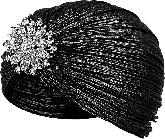 1920s Gatsby Headpiece Crystal Roaring 20s Costumes Accessories Flapper Cap Exotic Hair Wraps