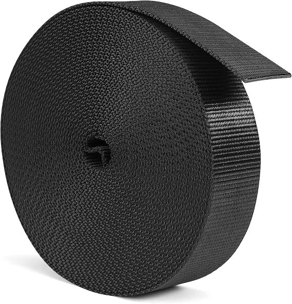 BEYOURD Webbing, Heavy Duty Webbing Straps, Extra Thick Strapping for Outdoor DIY Gear Repair, Black White