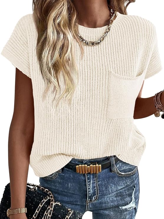 Imily Bela Summer Fall Short Sleeve Sweater for Women
