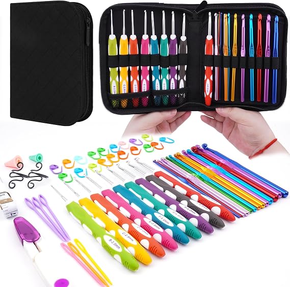 Hobekoee 23 Sizes Crochet Hooks Set with Case